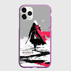 Чехол iPhone 11 Pro матовый Assassins Creed winter ninja, цвет: 3D-фиолетовый