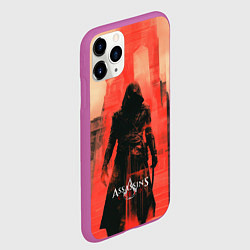 Чехол iPhone 11 Pro матовый Assassins Creed black ninja, цвет: 3D-фиолетовый — фото 2