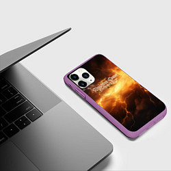 Чехол iPhone 11 Pro матовый Kingdom Come Deliverance 2 молния, цвет: 3D-фиолетовый — фото 2