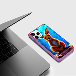 Чехол iPhone 11 Pro матовый Кенгуру в джунглях, цвет: 3D-фиолетовый — фото 2