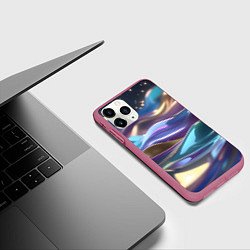 Чехол iPhone 11 Pro матовый Космические мягкие волны, цвет: 3D-малиновый — фото 2