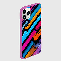 Чехол iPhone 11 Pro матовый Абстракция с граффити, цвет: 3D-фиолетовый — фото 2