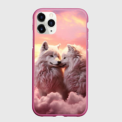 Чехол iPhone 11 Pro матовый Волчья страсть, цвет: 3D-малиновый