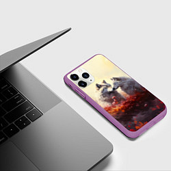 Чехол iPhone 11 Pro матовый Волчья верность, цвет: 3D-фиолетовый — фото 2