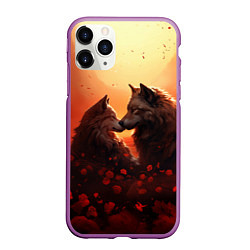 Чехол iPhone 11 Pro матовый Волчья страсть, цвет: 3D-фиолетовый