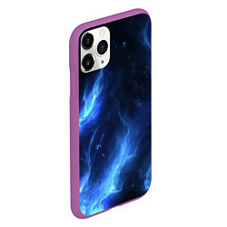 Чехол iPhone 11 Pro матовый Синий абстрактный огонь, цвет: 3D-фиолетовый — фото 2