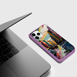 Чехол iPhone 11 Pro матовый Улица в стиле экспрессионизм, цвет: 3D-фиолетовый — фото 2