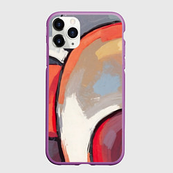 Чехол iPhone 11 Pro матовый Абстракция с кругами, цвет: 3D-фиолетовый