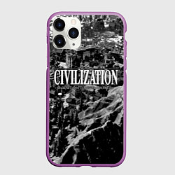 Чехол iPhone 11 Pro матовый Civilization - global strategy, цвет: 3D-фиолетовый