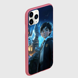 Чехол iPhone 11 Pro матовый Гарри Поттер и сова, цвет: 3D-малиновый — фото 2