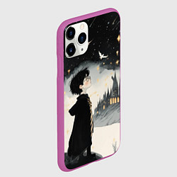Чехол iPhone 11 Pro матовый Гарри Поттер и совы, цвет: 3D-фиолетовый — фото 2