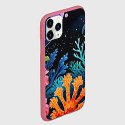 Чехол iPhone 11 Pro матовый Космические кораллы, цвет: 3D-малиновый — фото 2
