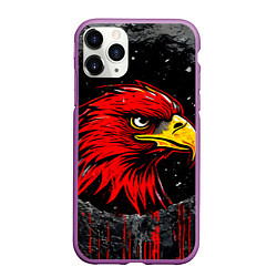 Чехол iPhone 11 Pro матовый Орел Атланта Хокс в стене, цвет: 3D-фиолетовый