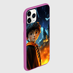 Чехол iPhone 11 Pro матовый Гарри Поттер замок в небе, цвет: 3D-фиолетовый — фото 2