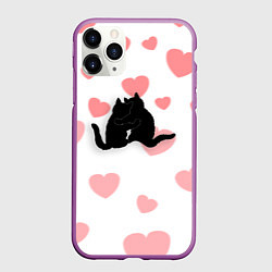 Чехол iPhone 11 Pro матовый Любовные объятия, цвет: 3D-фиолетовый