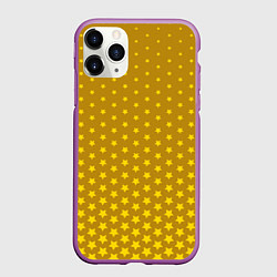 Чехол iPhone 11 Pro матовый Золотые звезды, цвет: 3D-фиолетовый