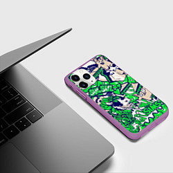 Чехол iPhone 11 Pro матовый The Sims стикеры, цвет: 3D-фиолетовый — фото 2