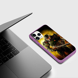 Чехол iPhone 11 Pro матовый Doom guy slayer, цвет: 3D-фиолетовый — фото 2