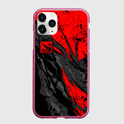 Чехол iPhone 11 Pro матовый Дота 2 - красная абстракция, цвет: 3D-малиновый