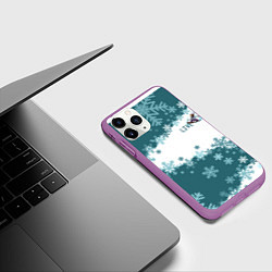 Чехол iPhone 11 Pro матовый Сноуборд это жизнь, цвет: 3D-фиолетовый — фото 2