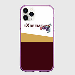 Чехол iPhone 11 Pro матовый Экстрим сноуборд, цвет: 3D-фиолетовый