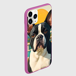 Чехол iPhone 11 Pro матовый Бульдог и лето, цвет: 3D-фиолетовый — фото 2
