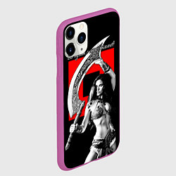 Чехол iPhone 11 Pro матовый Все дуреют с этих ятаганов, цвет: 3D-фиолетовый — фото 2