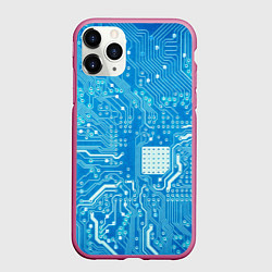 Чехол iPhone 11 Pro матовый Системная плата, цвет: 3D-малиновый