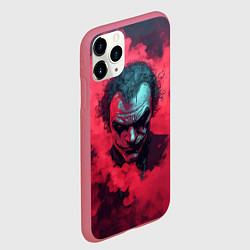 Чехол iPhone 11 Pro матовый Джокер и красный дым, цвет: 3D-малиновый — фото 2