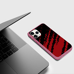 Чехол iPhone 11 Pro матовый The color is red and black, цвет: 3D-малиновый — фото 2
