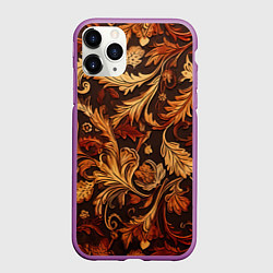Чехол iPhone 11 Pro матовый Старый ковер текстура, цвет: 3D-фиолетовый