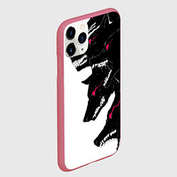 Чехол iPhone 11 Pro матовый Волки, цвет: 3D-малиновый — фото 2