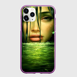 Чехол iPhone 11 Pro матовый Девушка tropic, цвет: 3D-фиолетовый