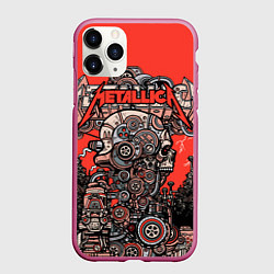 Чехол iPhone 11 Pro матовый Metallica - iron skeleton