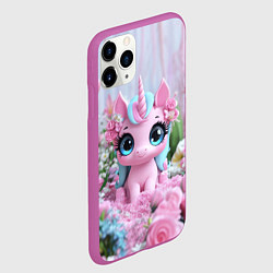 Чехол iPhone 11 Pro матовый Милая маленькая единорожка, цвет: 3D-фиолетовый — фото 2