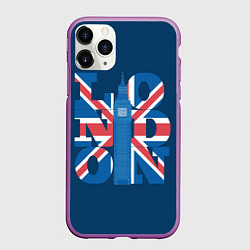 Чехол iPhone 11 Pro матовый Лондон - флаг Великобритании, цвет: 3D-фиолетовый
