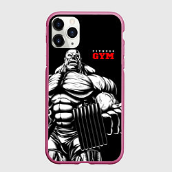 Чехол iPhone 11 Pro матовый Fitness GYM - jock, цвет: 3D-малиновый