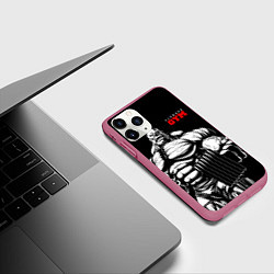 Чехол iPhone 11 Pro матовый Fitness GYM - jock, цвет: 3D-малиновый — фото 2