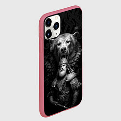 Чехол iPhone 11 Pro матовый Велес славянский - бог богатырь, цвет: 3D-малиновый — фото 2