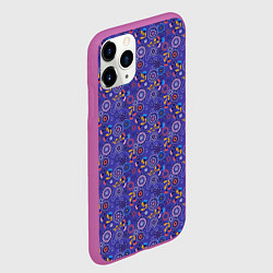 Чехол iPhone 11 Pro матовый Этнический фиолетовый деревенский узор, цвет: 3D-фиолетовый — фото 2