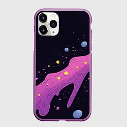Чехол iPhone 11 Pro матовый Фиолетовый след краски, цвет: 3D-фиолетовый
