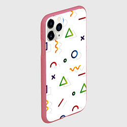 Чехол iPhone 11 Pro матовый Геометрический хаос, цвет: 3D-малиновый — фото 2