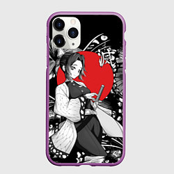 Чехол iPhone 11 Pro матовый Шинобу Кочо бабочка - убийца демонов, цвет: 3D-фиолетовый