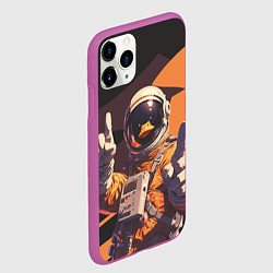 Чехол iPhone 11 Pro матовый Птичий астронавт, цвет: 3D-фиолетовый — фото 2