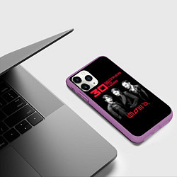 Чехол iPhone 11 Pro матовый 30 Seconds to Mars poster, цвет: 3D-фиолетовый — фото 2
