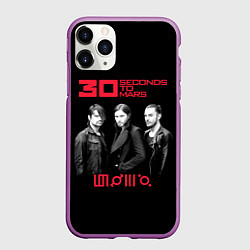 Чехол iPhone 11 Pro матовый 30 Seconds to Mars poster, цвет: 3D-фиолетовый
