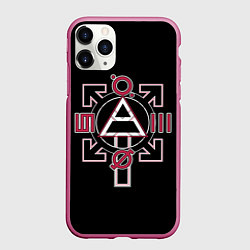 Чехол iPhone 11 Pro матовый 30 Seconds to Mars - poster, цвет: 3D-малиновый
