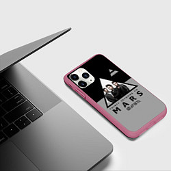 Чехол iPhone 11 Pro матовый 30 Seconds to Mars - poster, цвет: 3D-малиновый — фото 2
