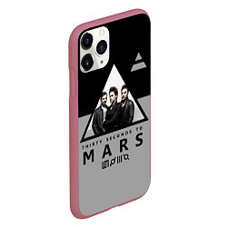 Чехол iPhone 11 Pro матовый 30 Seconds to Mars - poster, цвет: 3D-малиновый — фото 2
