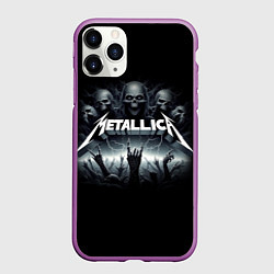Чехол iPhone 11 Pro матовый Metallica thrash metal - gesture, цвет: 3D-фиолетовый